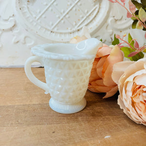 VINTAGE HOBNAIL MILK GLASS CREAMER