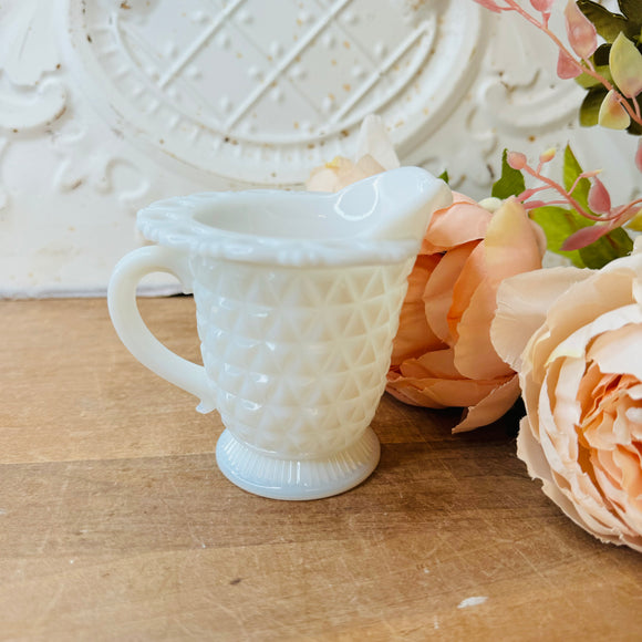 VINTAGE HOBNAIL MILK GLASS CREAMER