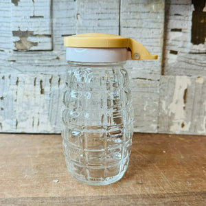 VINTAGE ANCHOR HOCKING GRENADE HONEY BOTTLE - YELLOW TOP