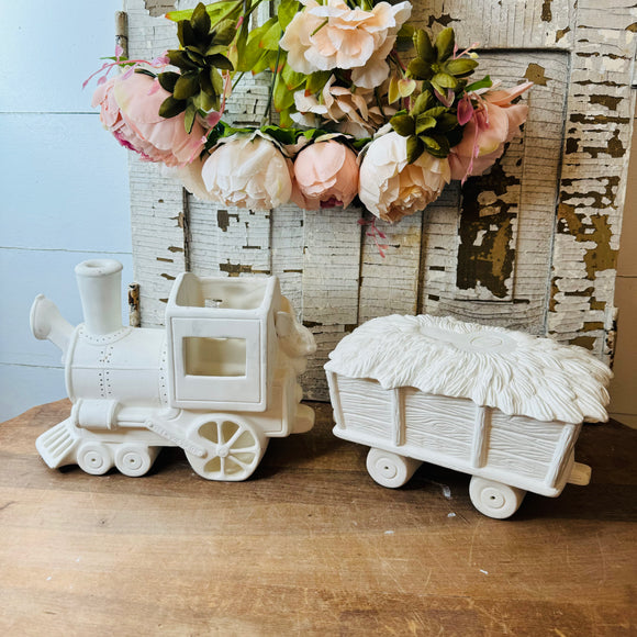 VINTAGE SET - BISQUE BUNNY TRAIN
