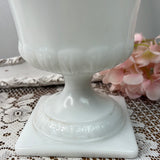 ROYAL MILK GLASS COMPOTE ON PEDESTAL