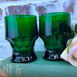 ANCHOR HOCKING GREEN GEORGIAN TUBLER SET VINTAGE