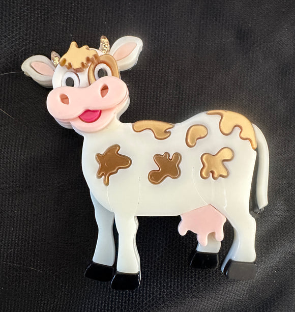 COW ACRYLIC BROOCH