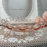 PINK DEPRESSION GLASS EYELET TRAY DISH