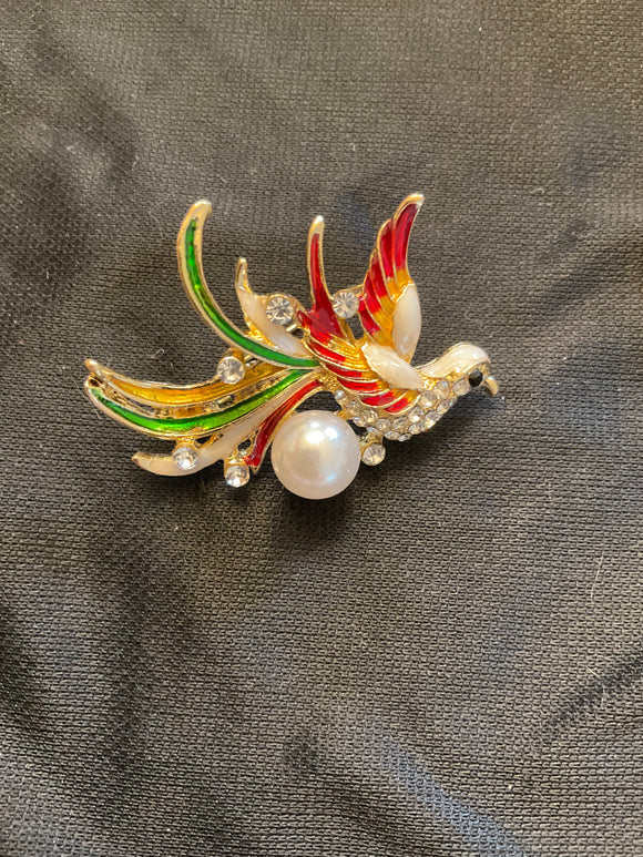 PHOENIX GEMS AND RHINESTONE BROOCH