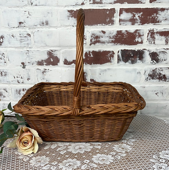 VINTAGE ADORABLE WICKER FOREST BASKET