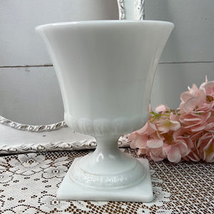 ROYAL MILK GLASS COMPOTE ON PEDESTAL