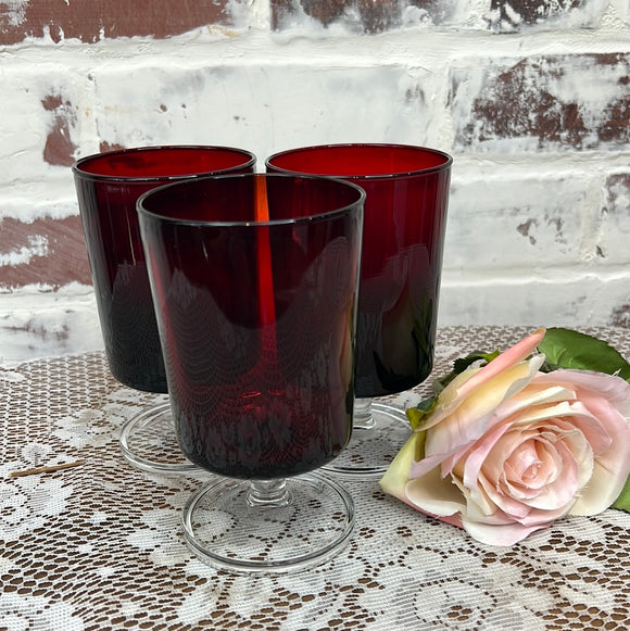 SET OF 3 LUMINARC MADE IN FRANCE GOBLET CUPS