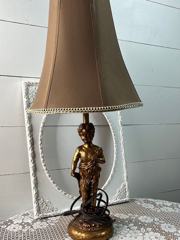 GILDED CHERUB VICTORIAN LAMP - 2 AVAILABLE