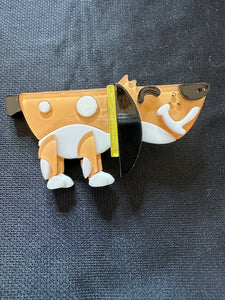 DOG PUPPY SMILEY  ACRYLIC BROOCH