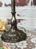 DETAILED FLORAL SILVER LAMP BASE