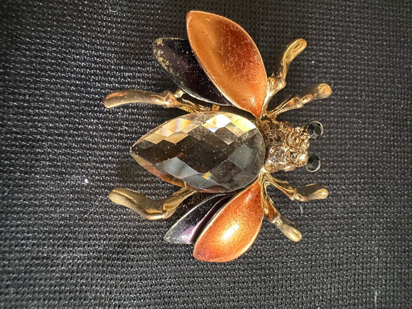 BUMBLE BEE INSECT BLING BROOCH