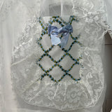 SHEER VINTAGE LACE APRON WITH GARDEN DETAIL