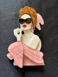 PINK LADY ACRYLIC BROOCH