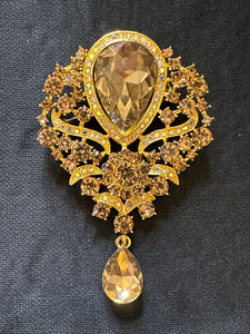 LARGE VICTORIAN TOPAZ GEM BROOCH