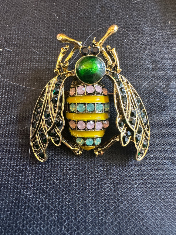 BUMBLER BEE GORGEOUS ENAMEL GEM BROOCH