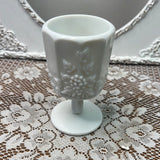 MILK GLASS GRAPE MOTIF SMALL GOBLET