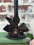 IRON METAL FLOWER LEAF CANDLE PEDESTAL