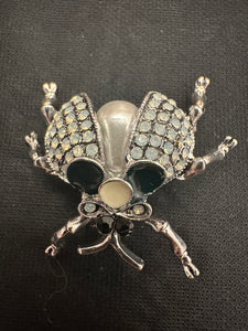 BEETLE PEARL AND GEM  BROOCH