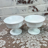 PAIR OF MILK GLASS CUSTARD CUPS - 4 SETS AVAILABLE