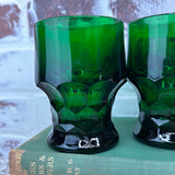 ANCHOR HOCKING GREEN GEORGIAN TUBLER SET VINTAGE