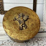 GOLDEN DETAILED CHERUB BOX WITH LID