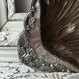 LARGE SHELL SILVER SERVING DISH