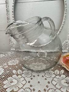 ETCHED UNIQUE TILTED BULB PITCHER