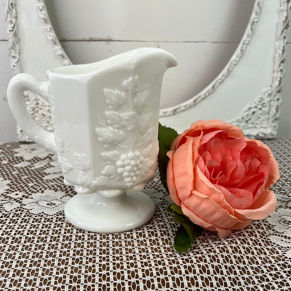 MILK GLASS GRAPE MORTIF CREAMER