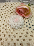 ROSE CROCHET BLANKET RARE VINTAGE