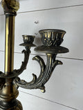 XL ANTIQUE BRASS CANDELABRA ELECTRIC LAMP