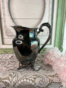 PERFECTLY PATINAD SILVER ORNATE VINTAGE PITCHER