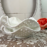 MILK GLASS HOBNAIL BON BON BOWL - 2 AVAILABLE