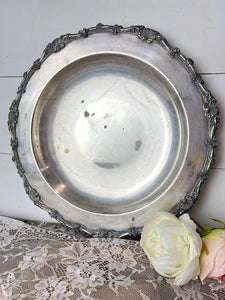 LARGE RARE DETAILED ORNATE ROUND SLICER PLATTER