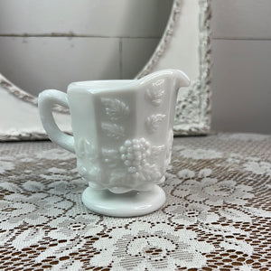 IMPERIAL MILK GLASS GRAPE MOTIF CREAMER