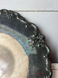 RARE LARGE PERFECTLY PATINA ORNATE SILVER ROUND TRAY