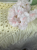 VINTAGE CROCHETED FABRIC SHAWL