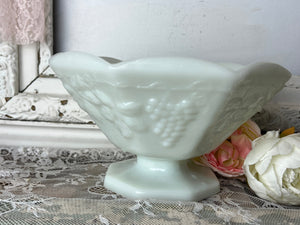 Large Milk Glass Bowl on pedestal - 2 available