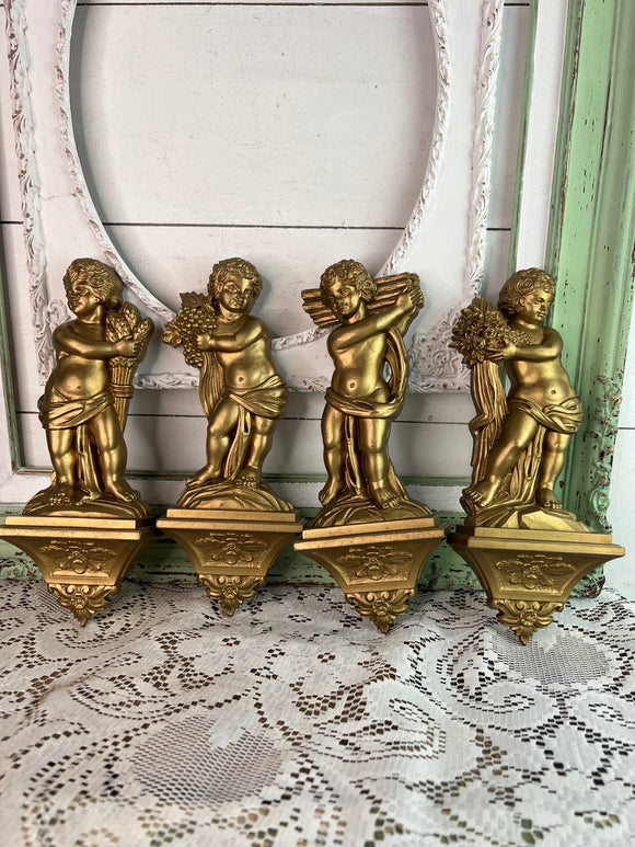 SET OF 4 SEASONS SYROCO CHERUBS