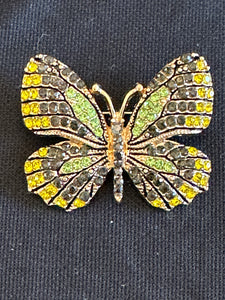 BUTTERFLY ENAMEL AND GEM BROOCH