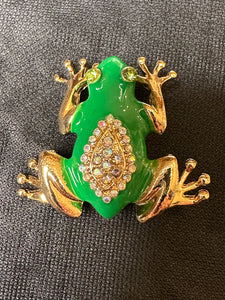 FROG GEM BROOCH