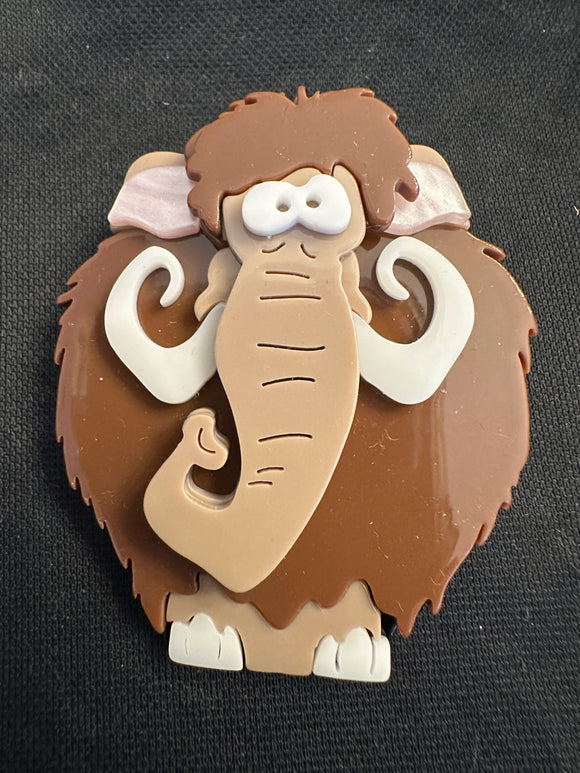 WOOLY MAMMOTH ACRYLIC BROOCH