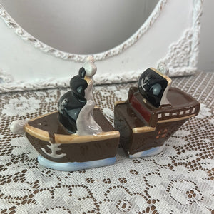 PIRATE SHIP SALT AND PEPPER SHAKERS