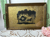 LARGE ORNATE RARE FRAMED HORSE AND CARRIAGE ART